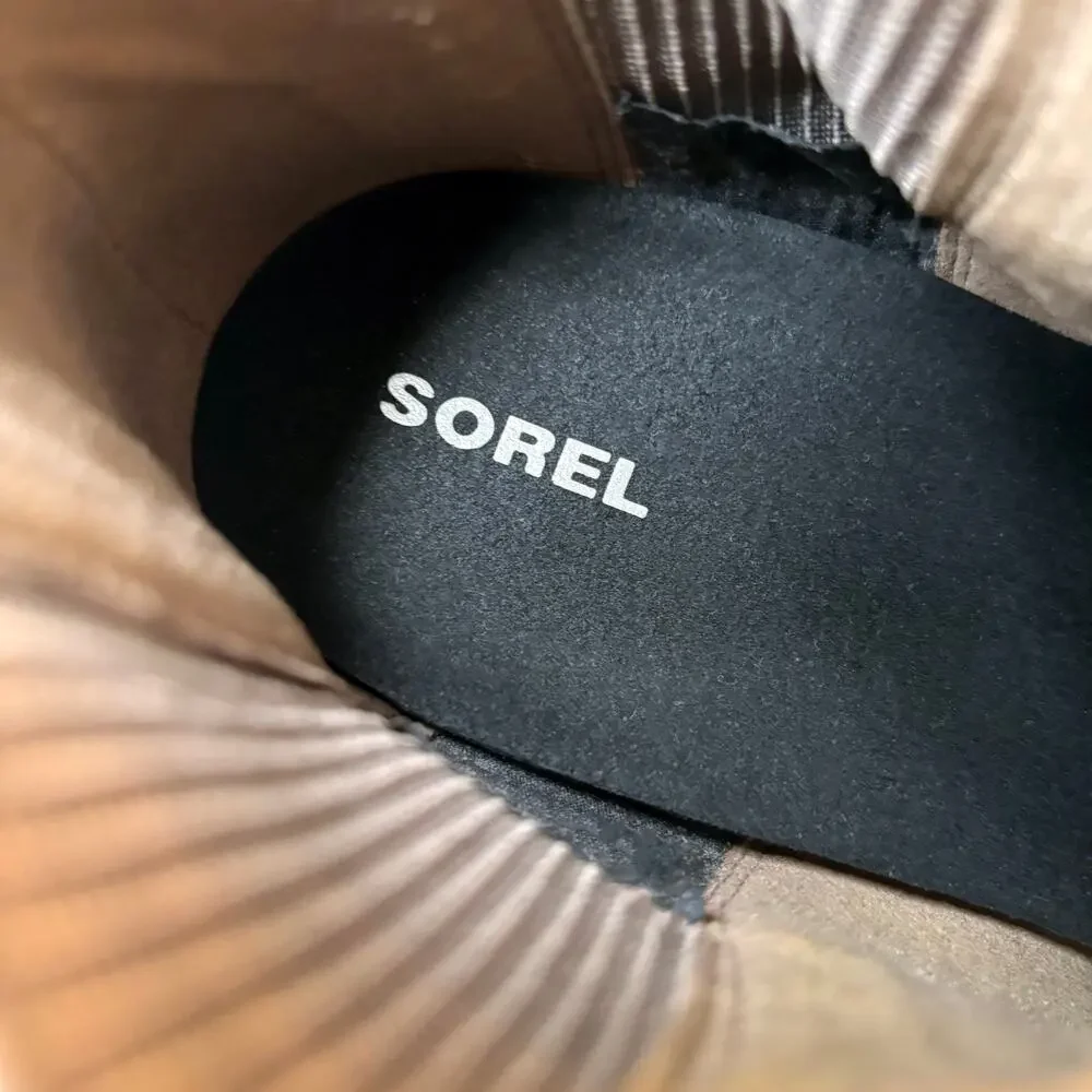 Sorel Emelie Chelsea Waterproof Leather Boots Women's US 9.5 Taupe Ankle Boot